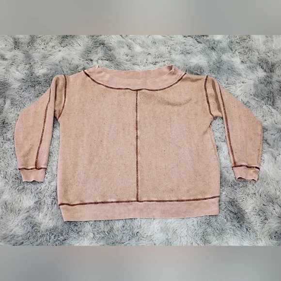 ANTHROPOLOGIE | Pilco | Off The Shoulder Slouchy Sweatshirt  | Mauve |XS | NWT - Picture 3 of 7